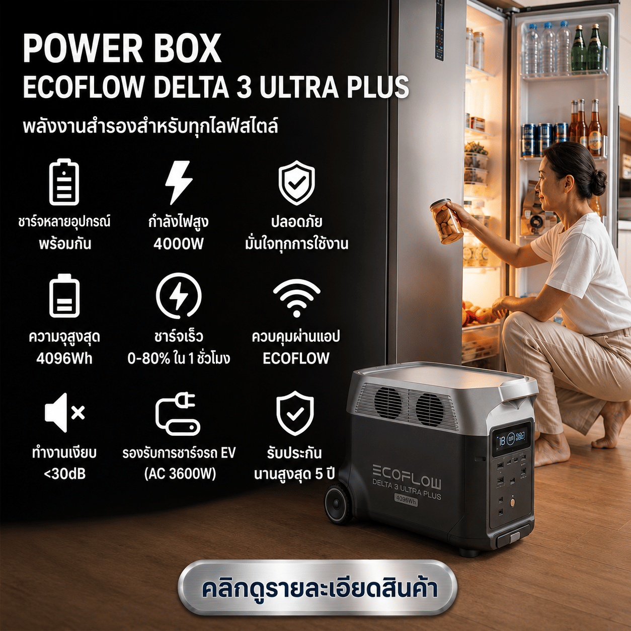 POWER BOX ECOFLOW DELTA 3 ULTRA PLUS 3600 วัตต์